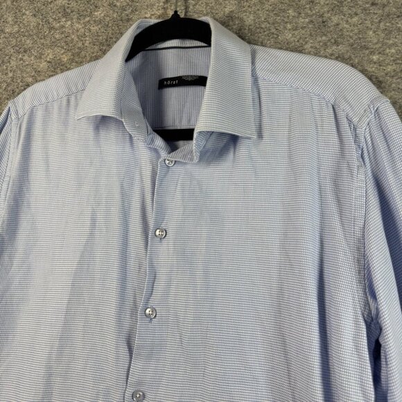 Horst Light Blue Long Sleeve Button Down Shirt 100% Cotton Size 16 - Picture 3 of 15